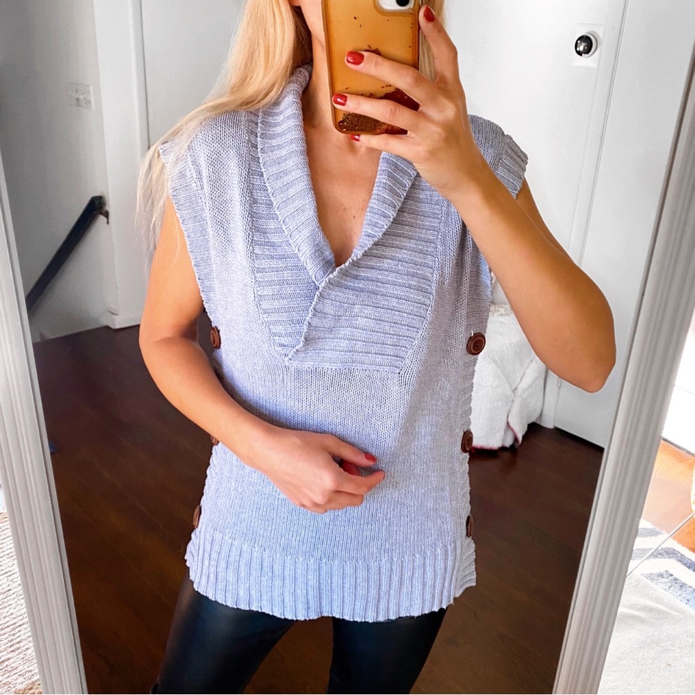 🍂 WOMEN’S SELECTION KNIT LOOSE FIT VNECK VEST SWEATER!